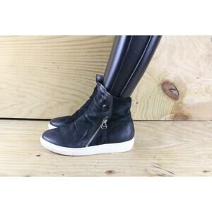 Miz Mooz Boots 40 Black Leather Lavinia High Top Ankle Sneakers Athletic Shoes